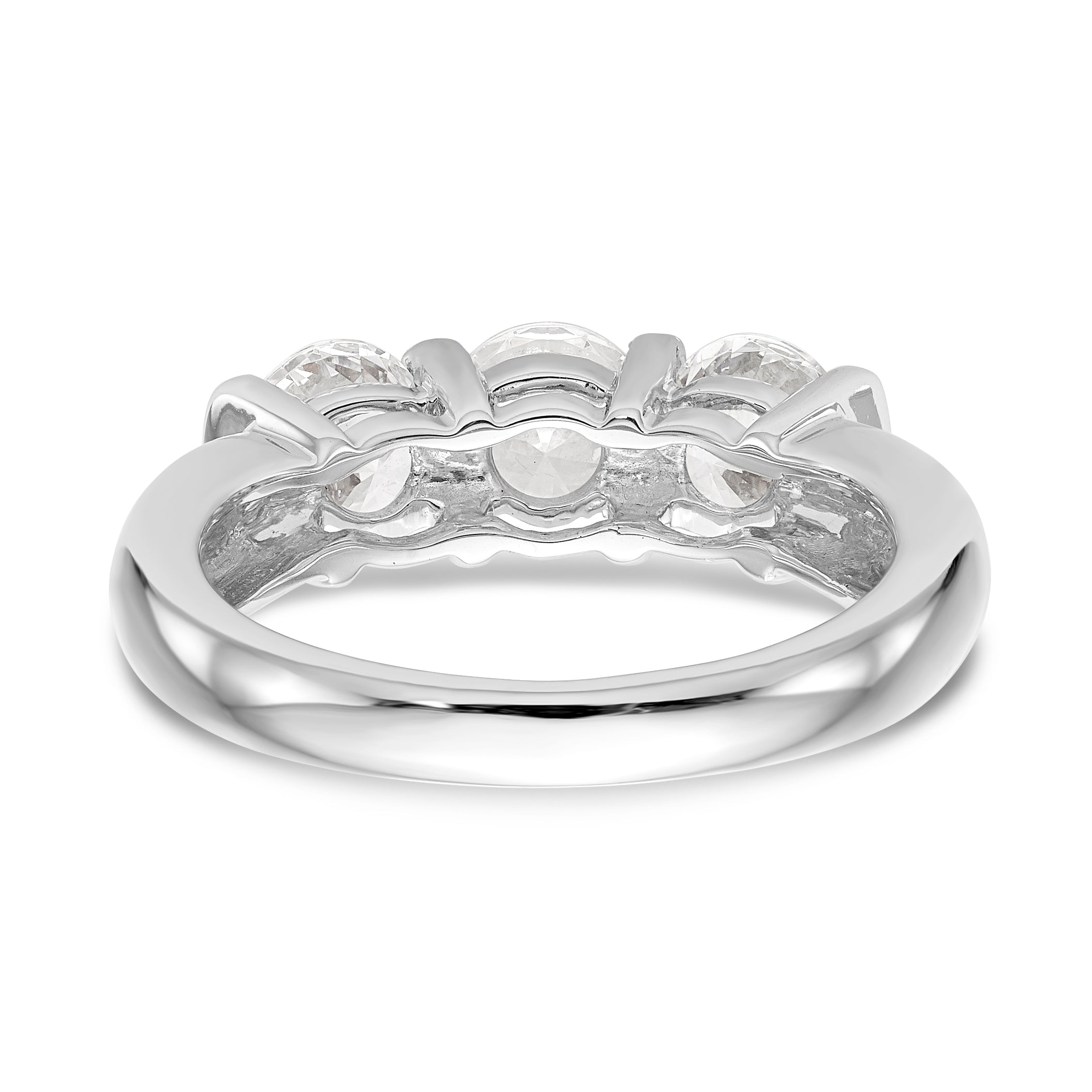 14K Weißgold Diamant-Verlobungsring Dreistein