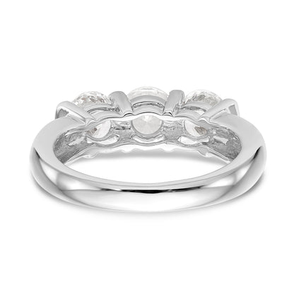 14K Weißgold Diamant-Verlobungsring Dreistein