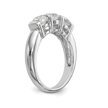 14K Weißgold Diamant-Verlobungsring Dreistein
