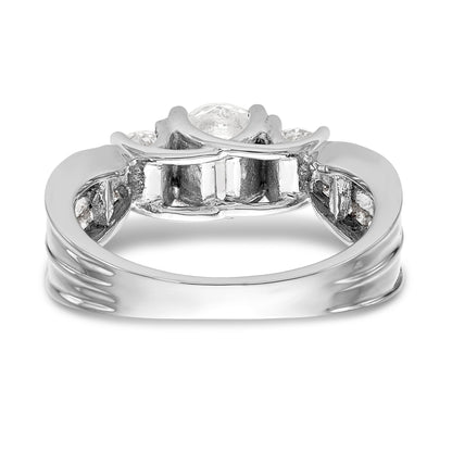 Verlobungsring aus 14K Weißgold mit 3 simulierten Diamanten