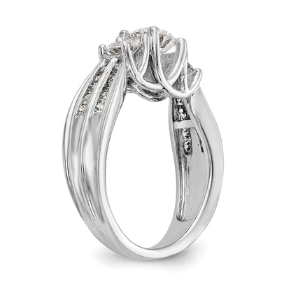 Verlobungsring aus 14K Weißgold mit 3 simulierten Diamanten