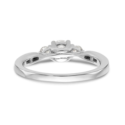 Verlobungsring aus 14K Weißgold mit 3 simulierten Diamanten
