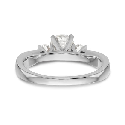 14K Weißgold Dreistein-Verlobungsring mit simuliertem Diamant, Krappenfassung
