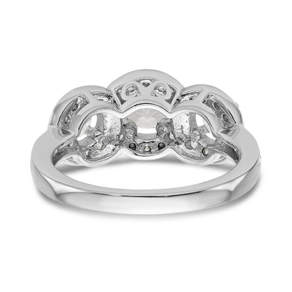 Verlobungsring aus 14K Weißgold mit 3 simulierten Diamanten