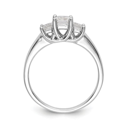 14K Weißgold Verlobungsring mit 3 Labordiamanten