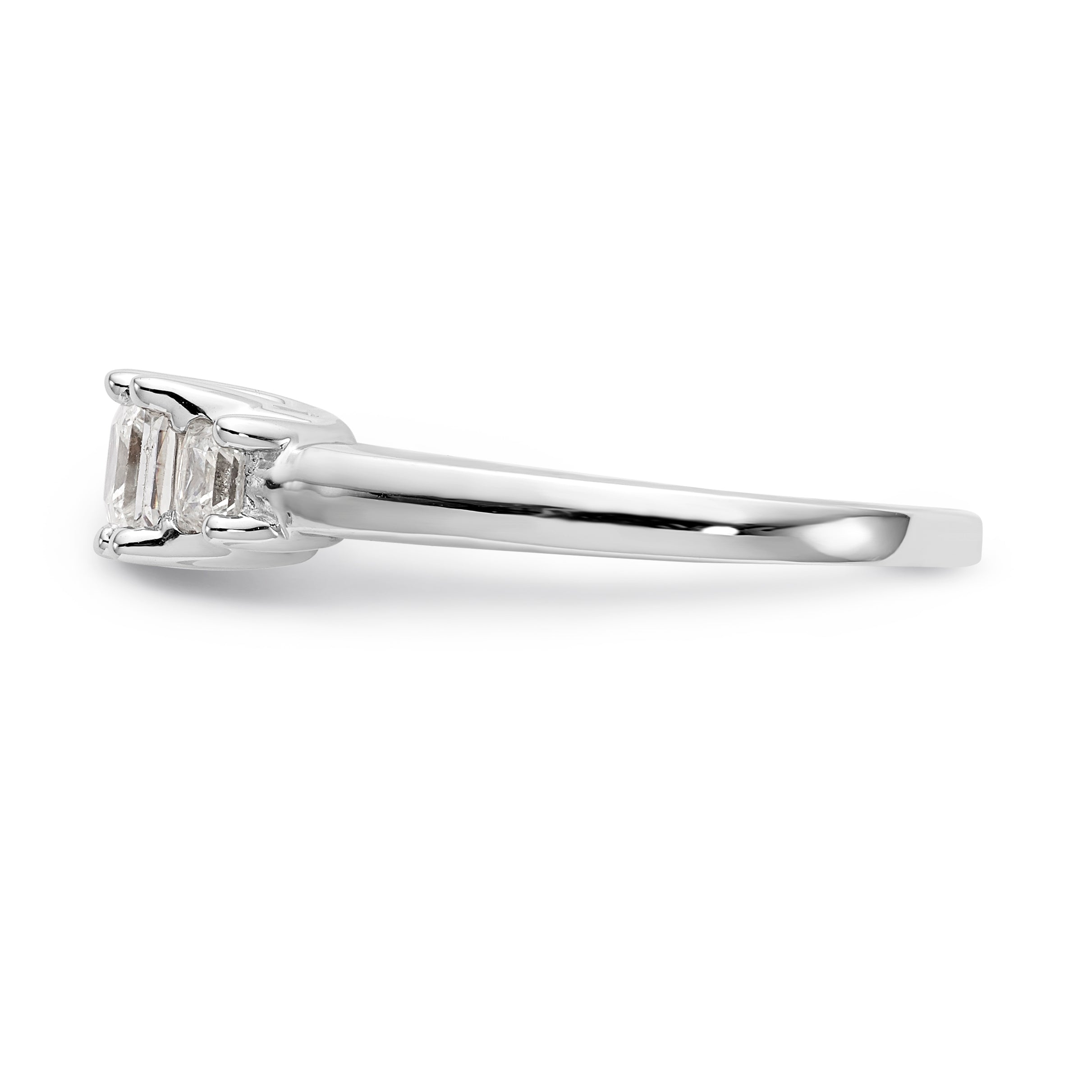 14K Weißgold Verlobungsring mit 3 Labordiamanten