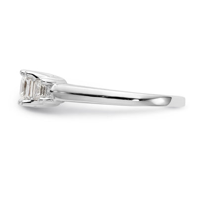 14K Weißgold Verlobungsring mit 3 Labordiamanten