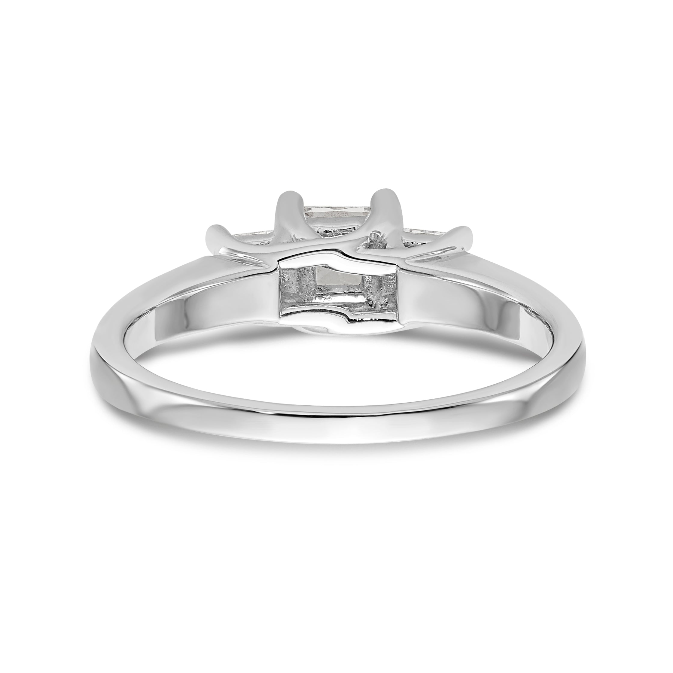 14K Weißgold Verlobungsring mit 3 Labordiamanten
