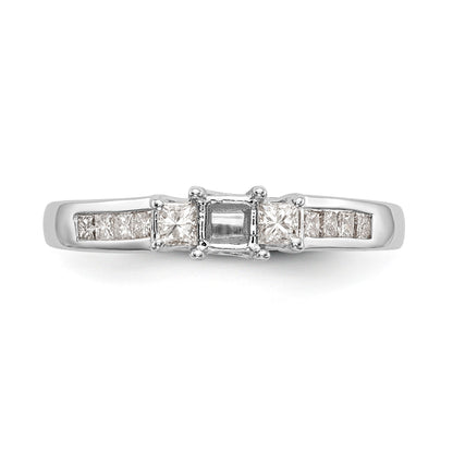 14K Weißgold Verlobungsring mit 3 simulierten Diamanten