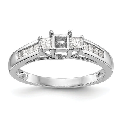 14K Weißgold Verlobungsring mit 3 simulierten Diamanten