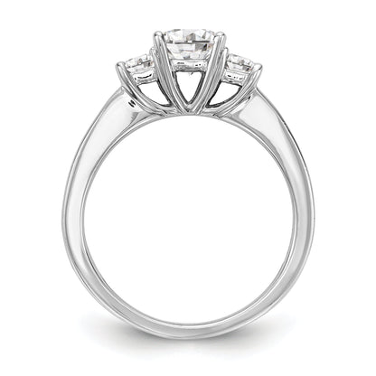 Verlobungsring aus 14K Weißgold mit 3 simulierten Diamanten
