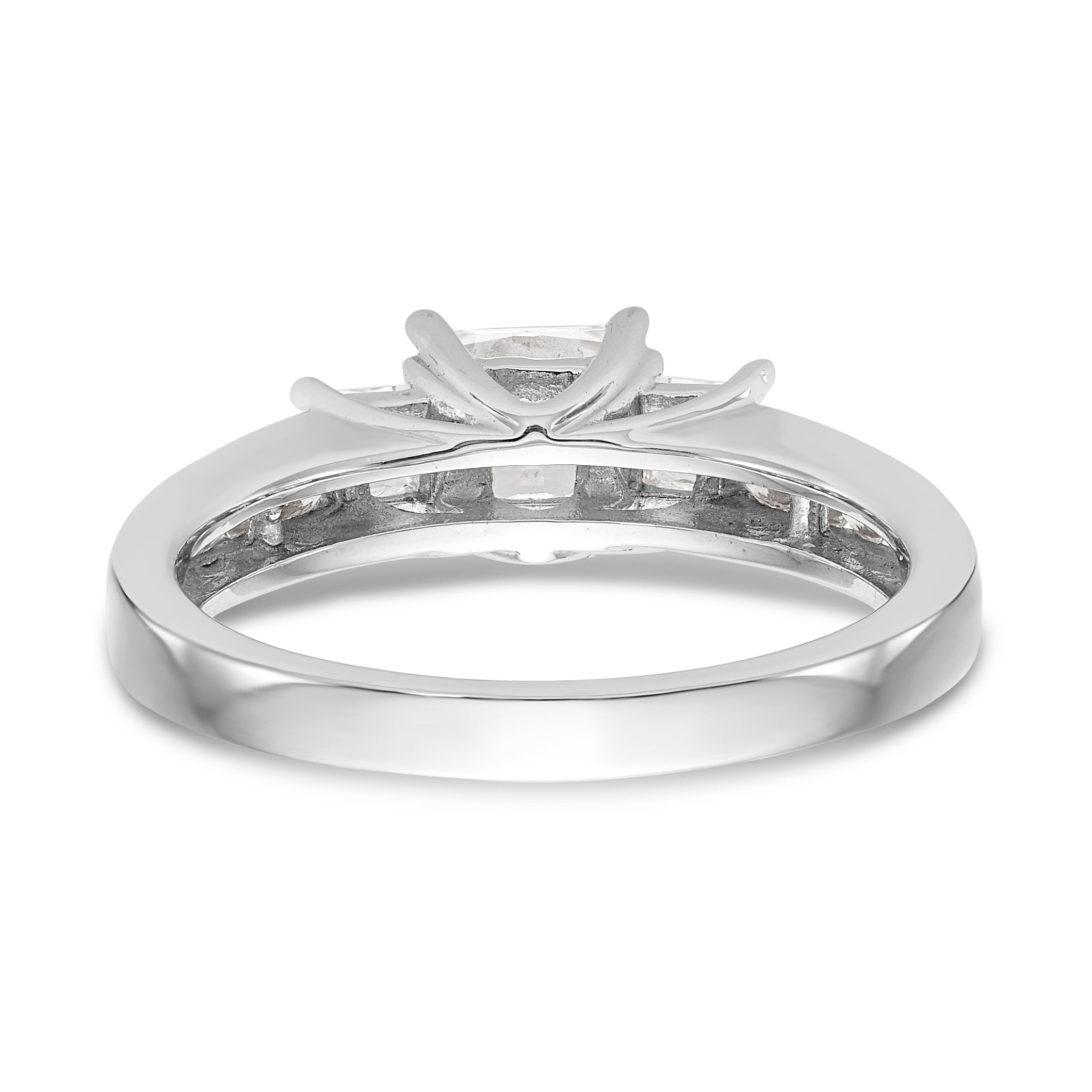 Verlobungsring aus 14K Weißgold mit 3 simulierten Diamanten