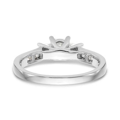 14K Weißgold Verlobungsring mit 3 simulierten Diamanten
