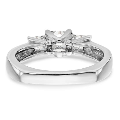 14K Weißgold Verlobungsring mit 3 simulierten Diamanten