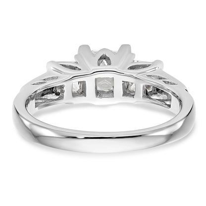 14K Weißgold Verlobungsring Dreistein mit simulierten Diamanten