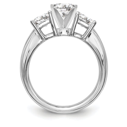Verlobungsring mit 3 Diamanten in Krappenfassung aus 14K Weißgold