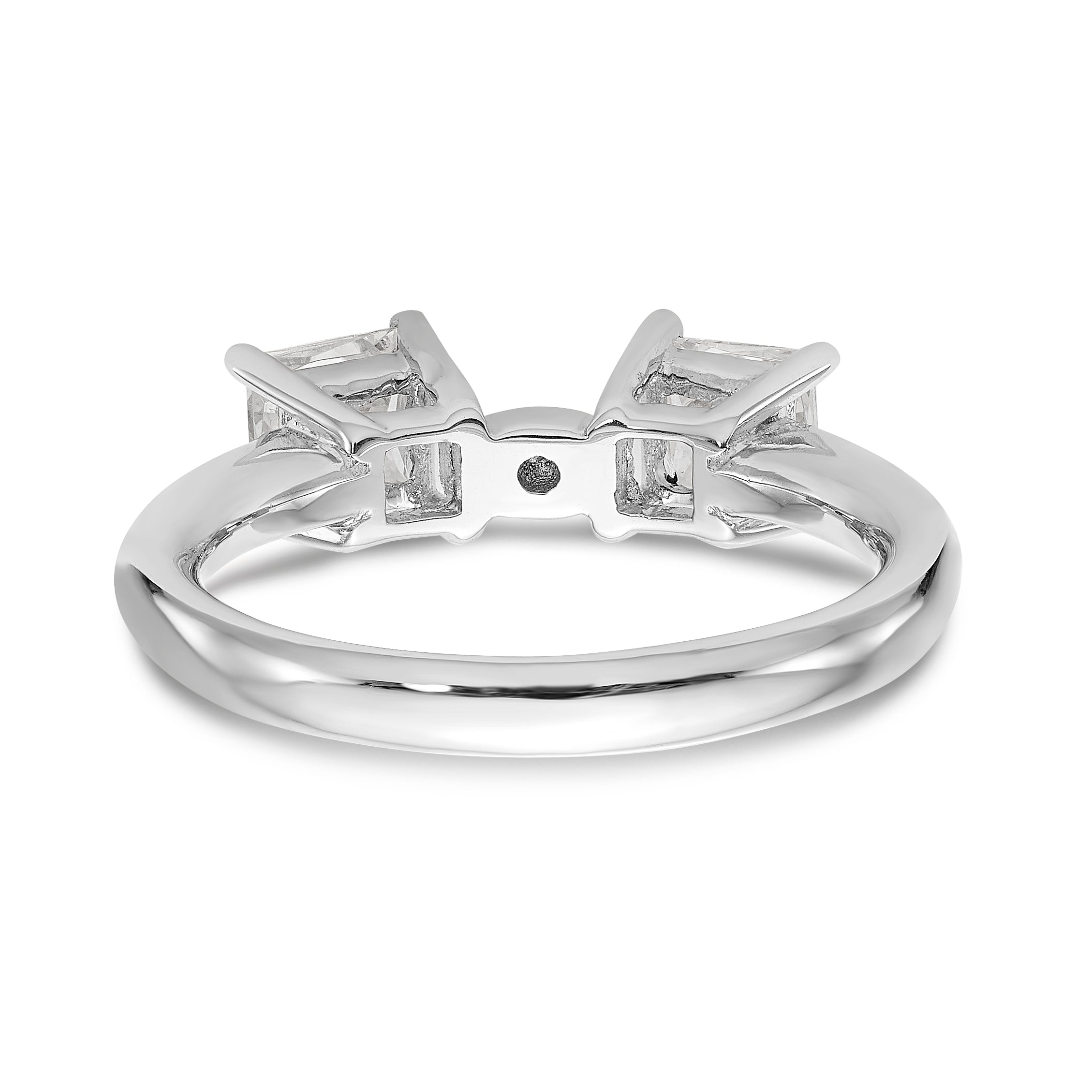 14K Weißgold Verlobungsring mit 3 Diamanten in Krappenfassung