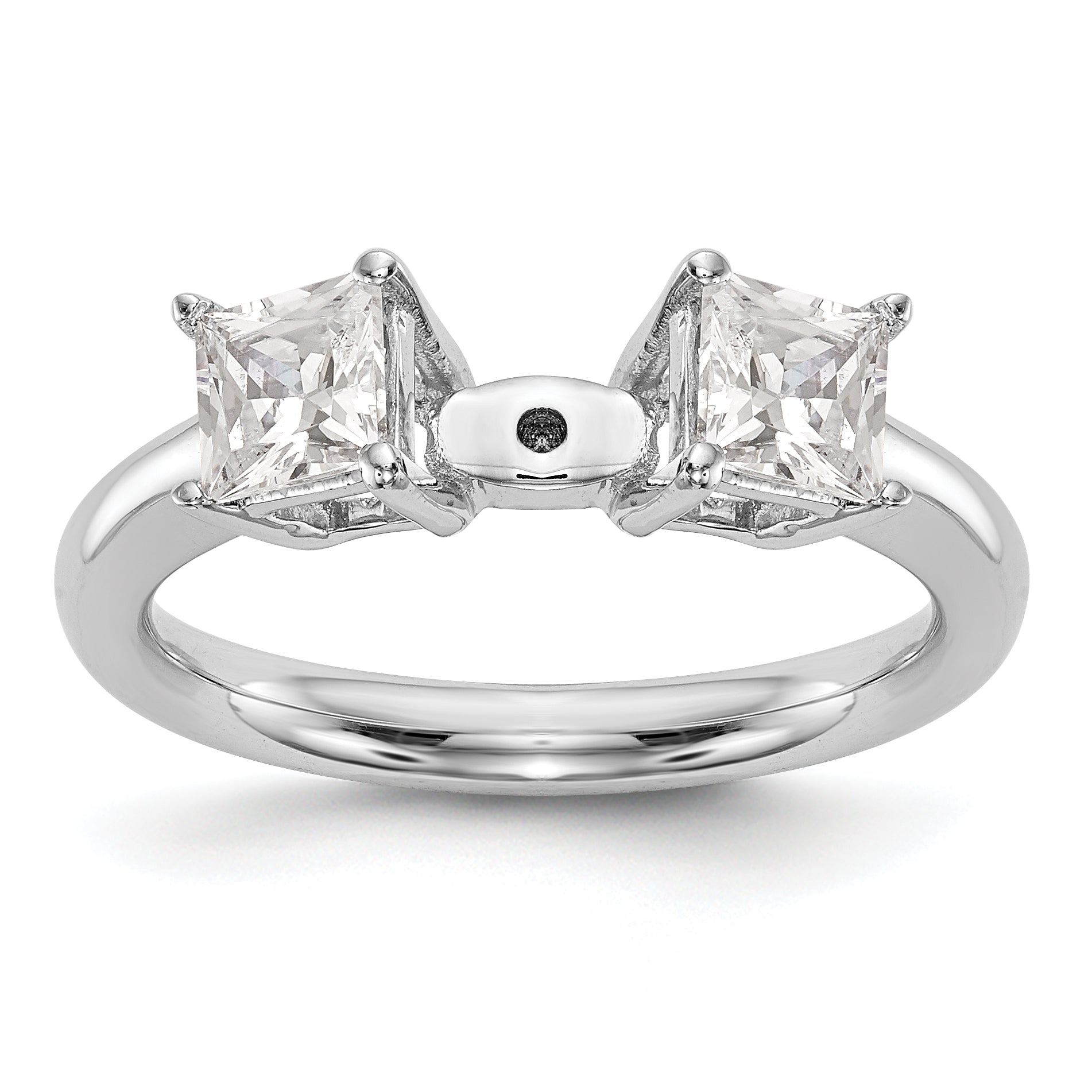 Verlobungsring mit 3 Diamanten in Krappenfassung aus 14K Weißgold