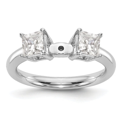 Verlobungsring mit 3 Diamanten in Krappenfassung aus 14K Weißgold