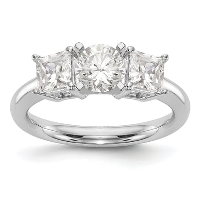 Verlobungsring mit 3 Diamanten in Krappenfassung aus 14K Weißgold