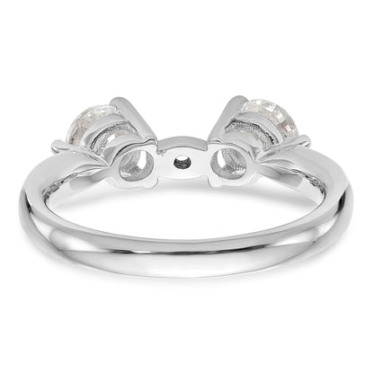 Verlobungsring aus 14K Weißgold mit 3 Diamanten in Krappenfassung