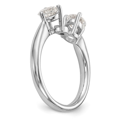 Verlobungsring aus 14K Weißgold mit 3 Diamanten in Krappenfassung