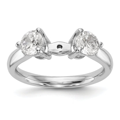 14K Weißgold Verlobungsring mit 3 Diamanten in Krappenfassung