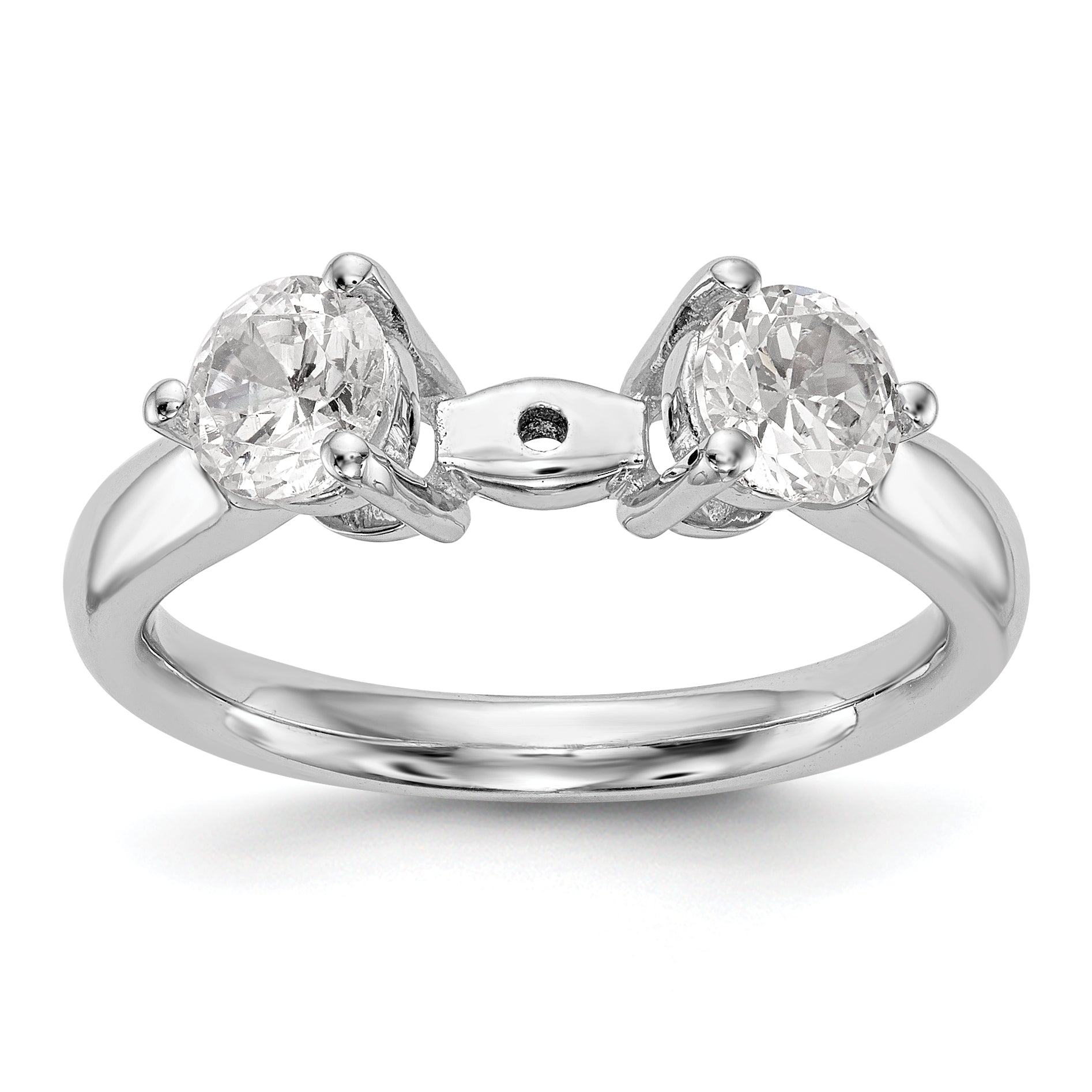 Verlobungsring aus 14K Weißgold mit 3 Diamanten in Krappenfassung