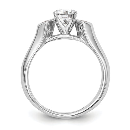14K Weißgold Verlobungsring mit 3 Diamanten in Krappenfassung