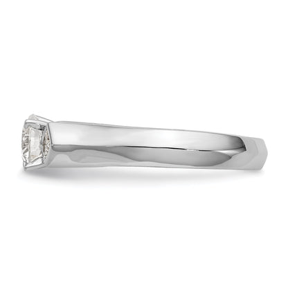 14K Weißgold Verlobungsring mit 3 Diamanten in Krappenfassung