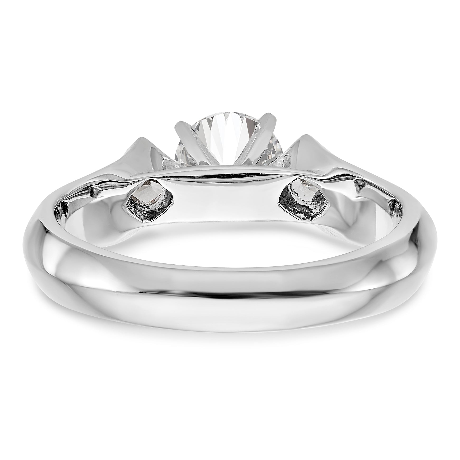 14K Weißgold Verlobungsring mit 3 Diamanten in Krappenfassung