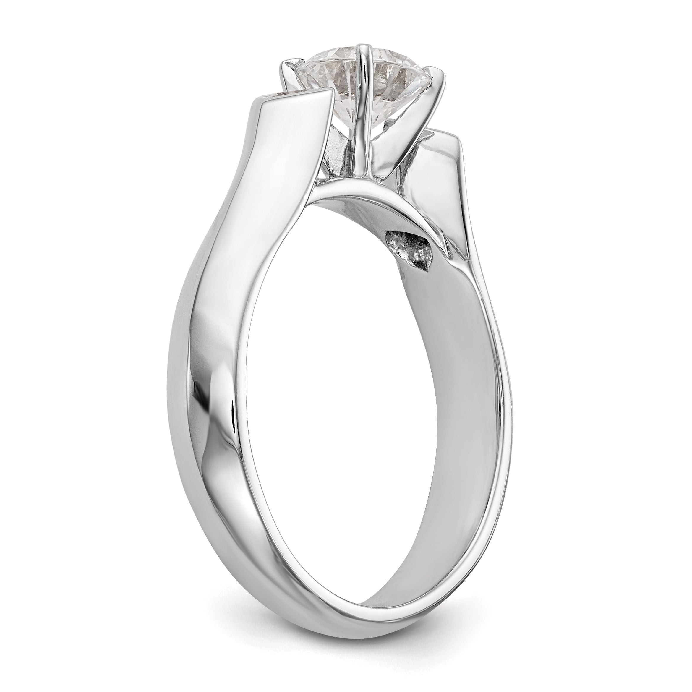 14K Weißgold Verlobungsring mit 3 Diamanten in Krappenfassung