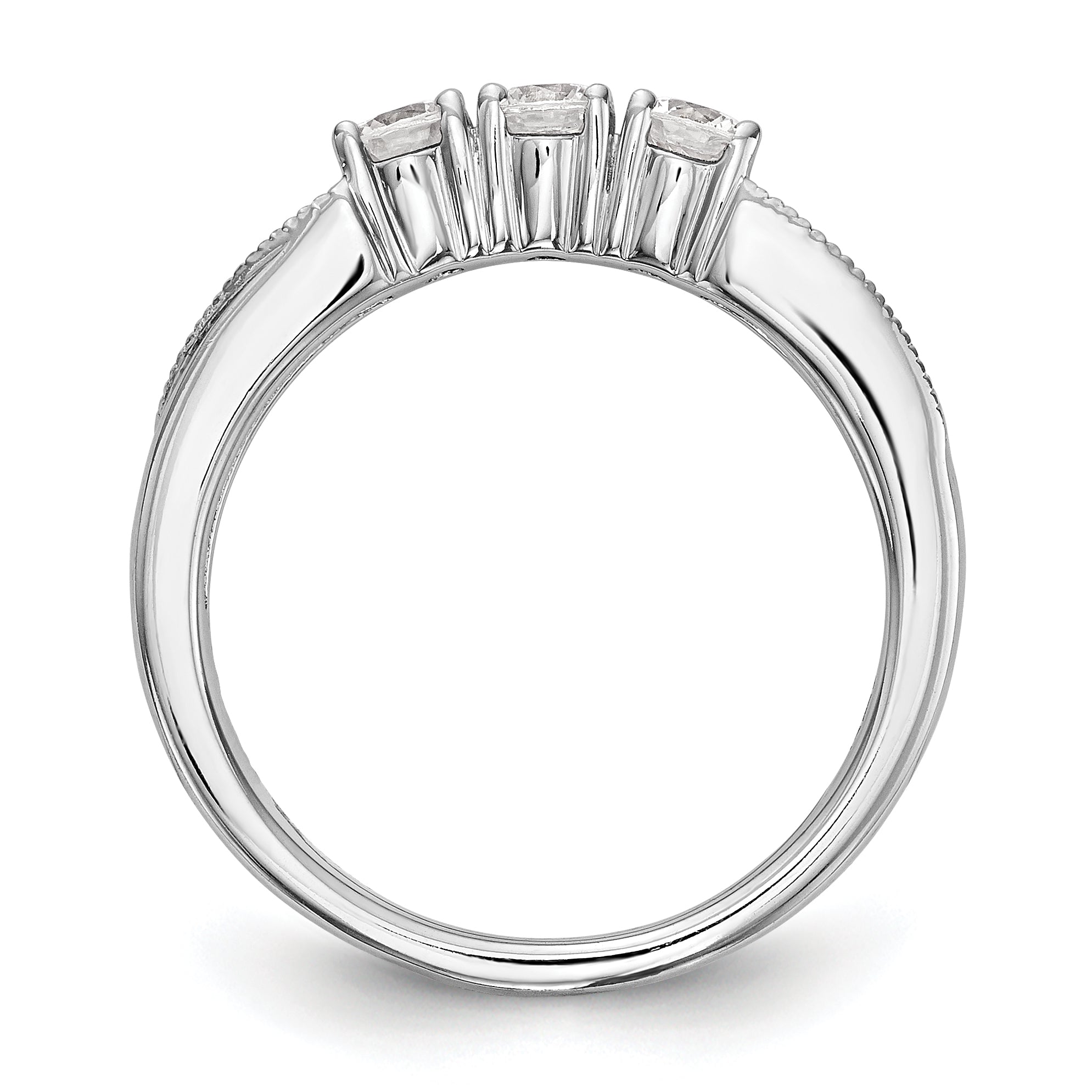 14K Weißgold Diamant-Trauring