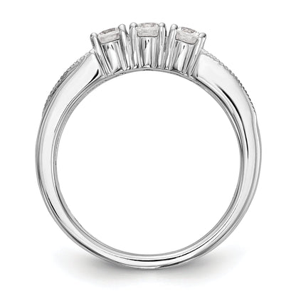 14K Weißgold Diamant-Trauring