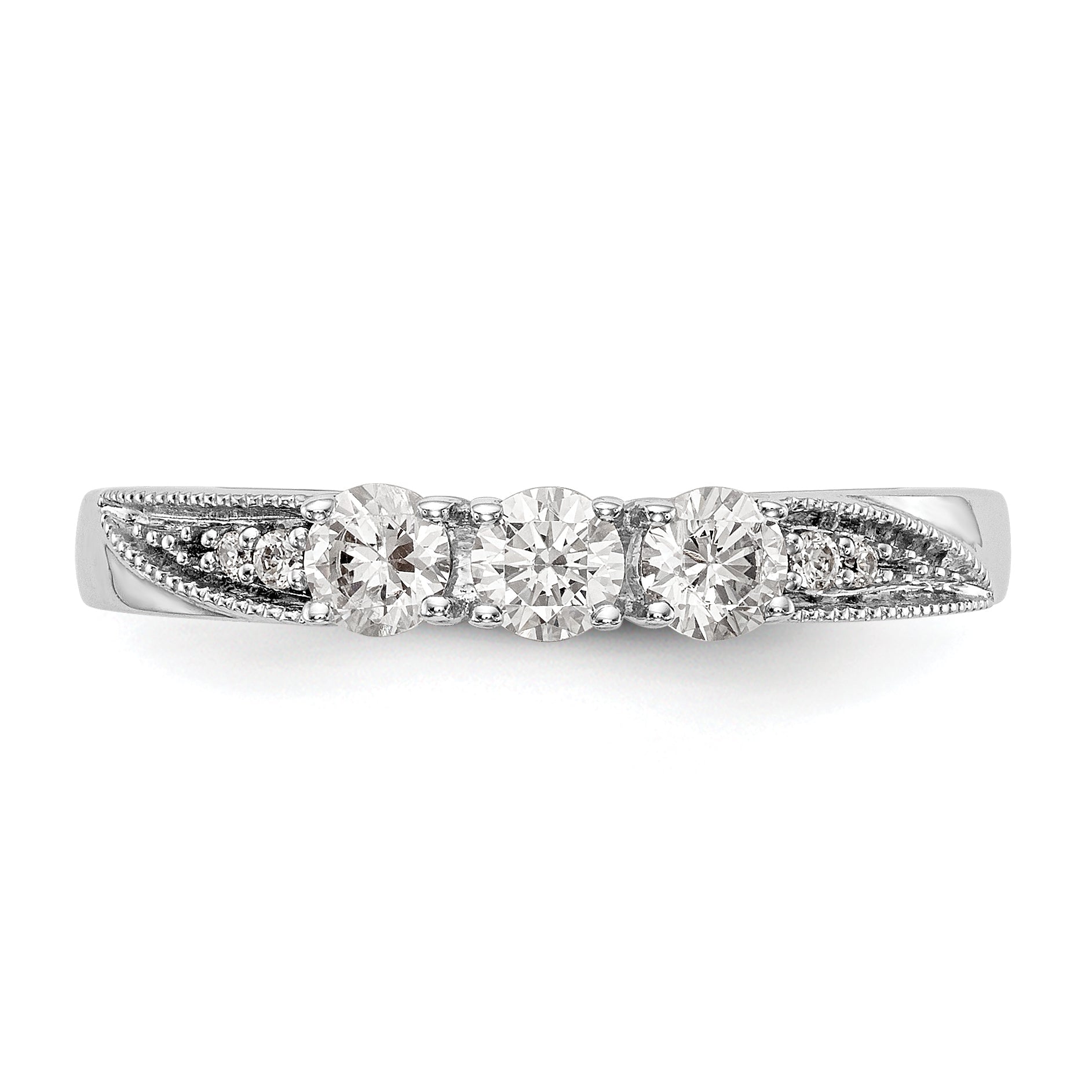 14K Weißgold Diamant-Trauring