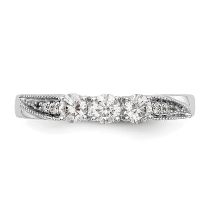 14K Weißgold Diamant-Trauring