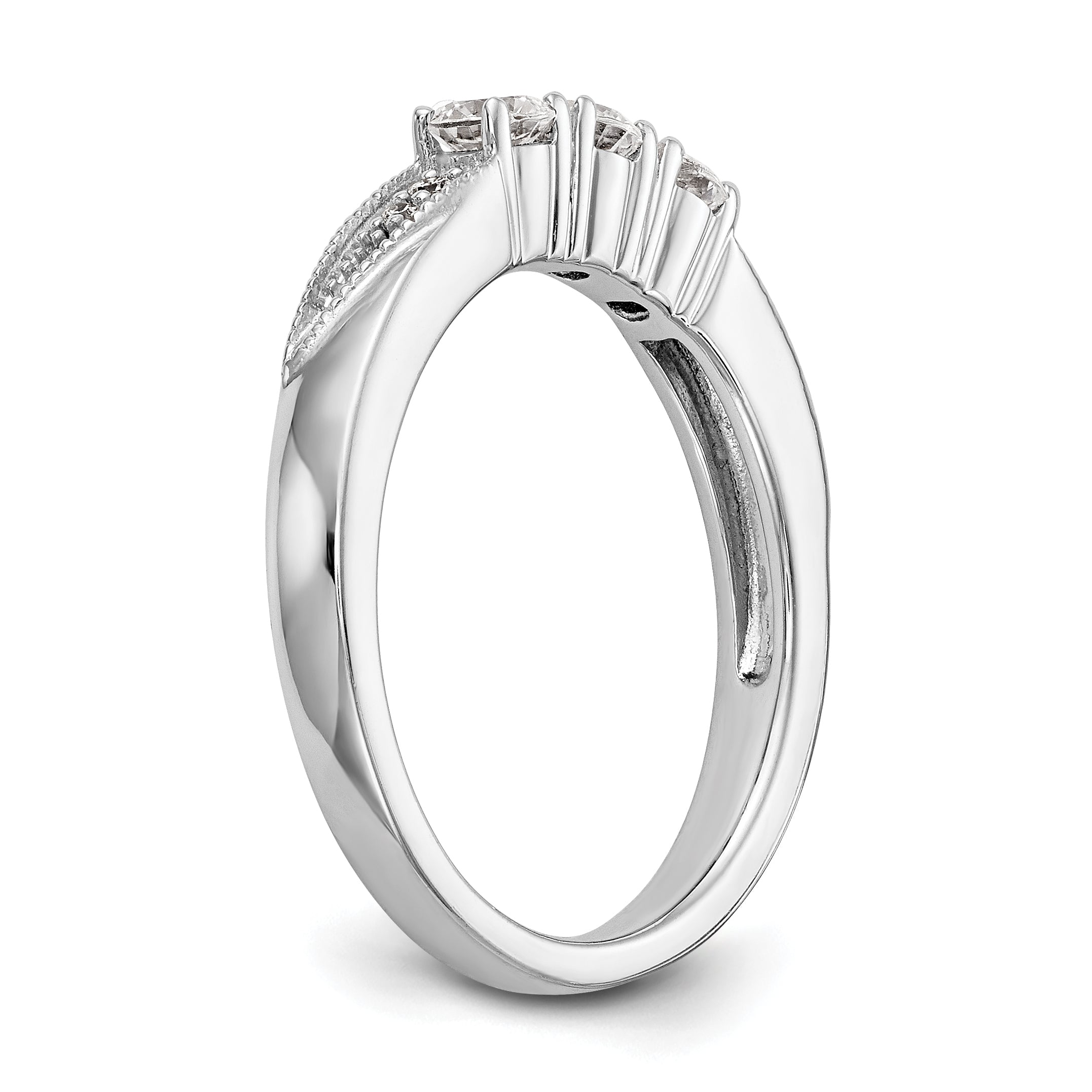 14K Weißgold Diamant-Trauring