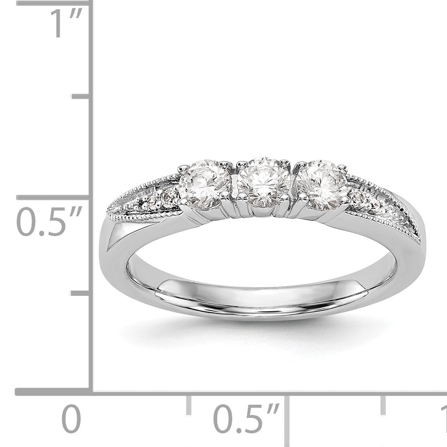 14K Weißgold Diamant-Trauring