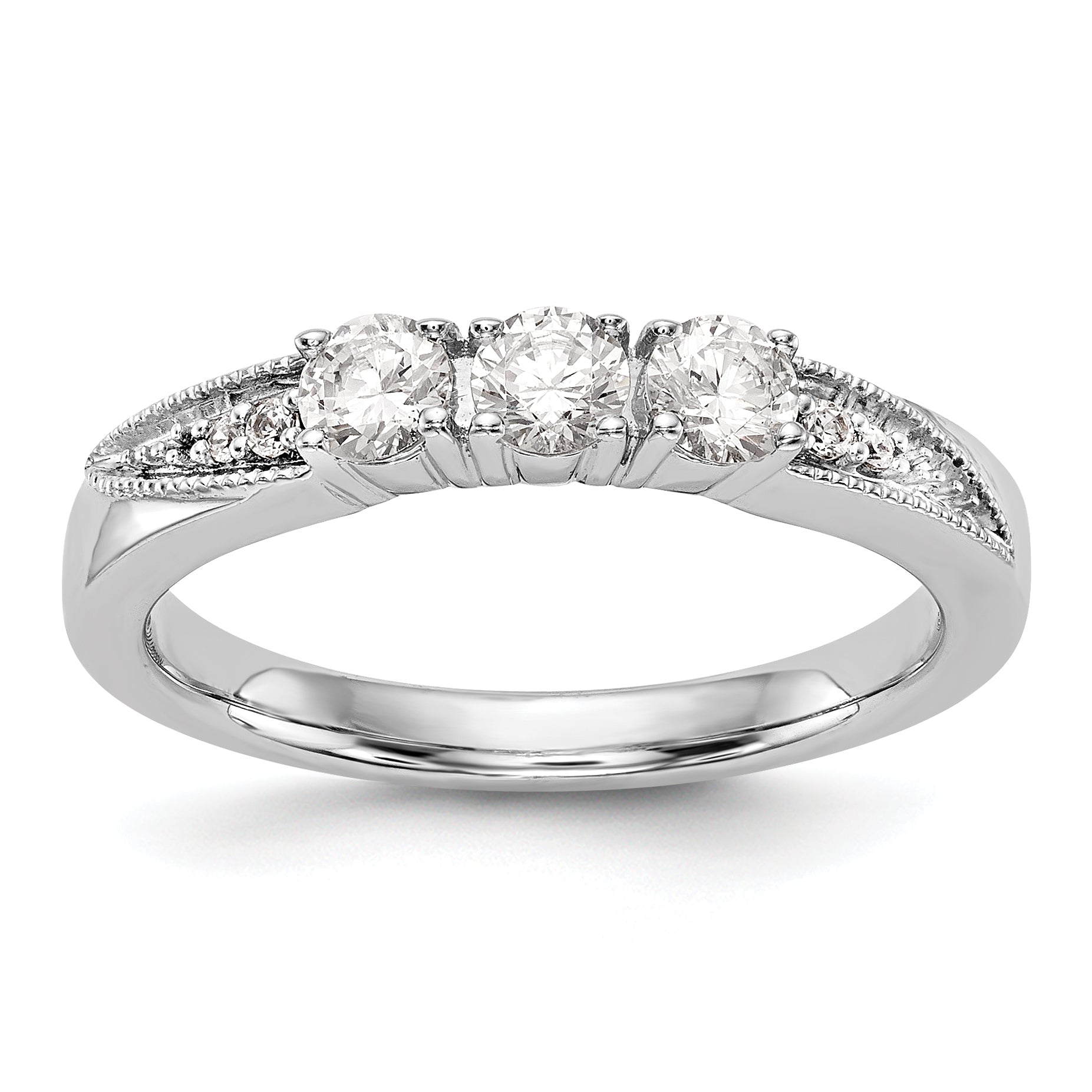 14K Weißgold Diamant-Trauring