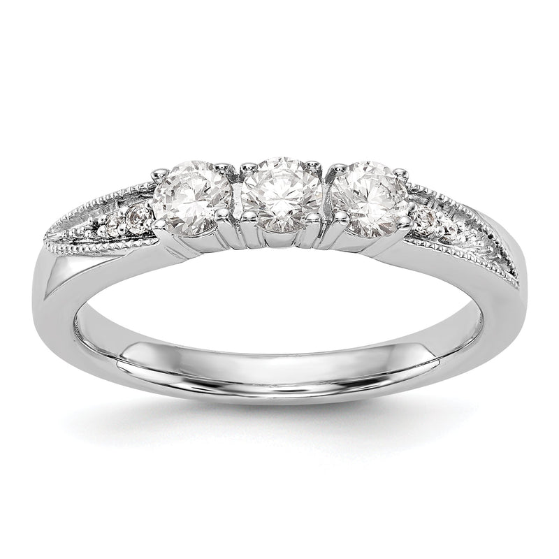 14K Weißgold Diamant-Trauring