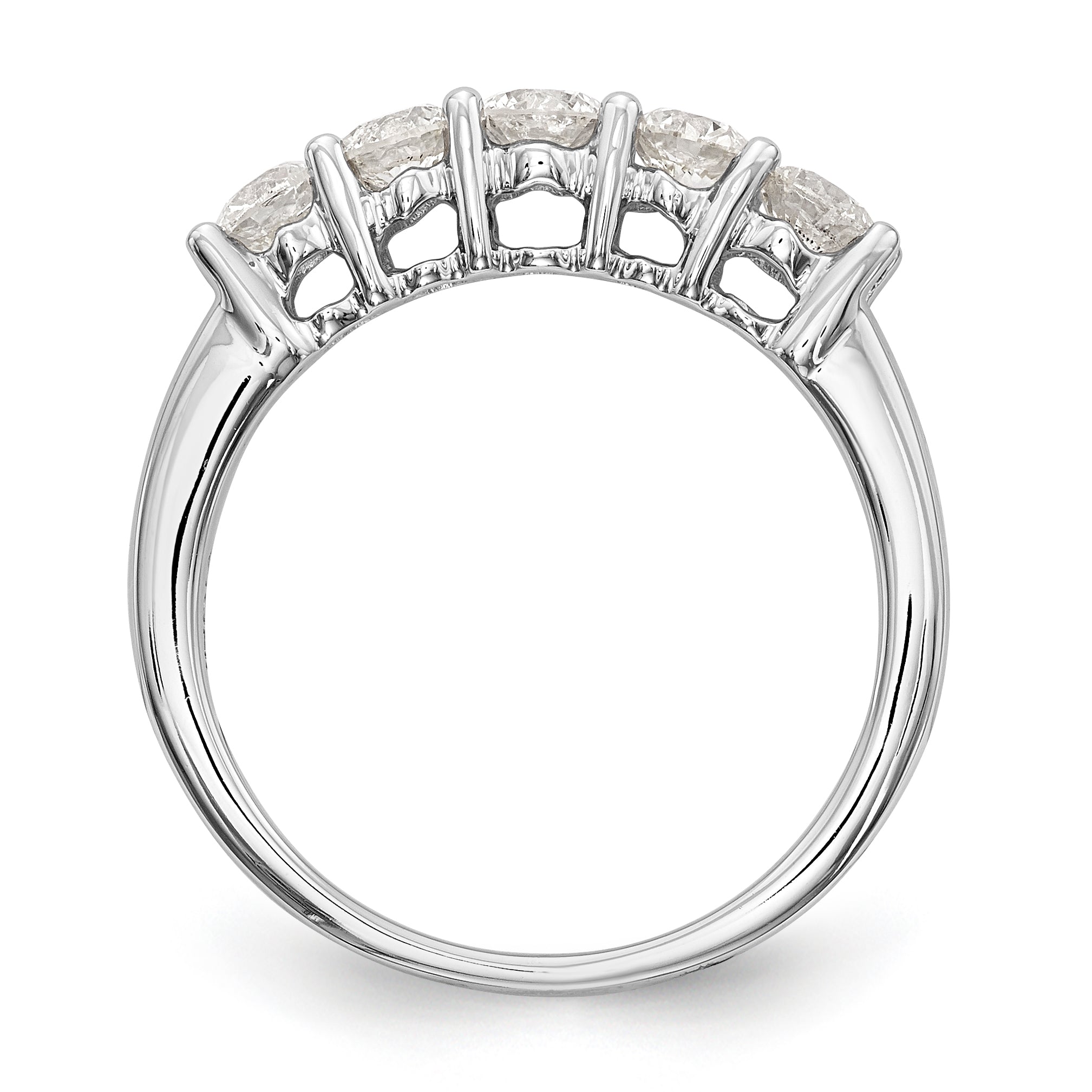14K Weißgold Diamant-Trauring