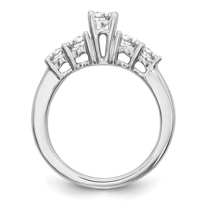 14K Weißgold Verlobungsring mit 5 Diamanten