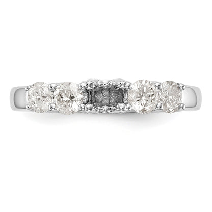 14K Weißgold Verlobungsring mit 5 Diamanten