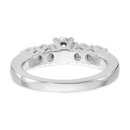 14K Weißgold Verlobungsring mit 5 Diamanten