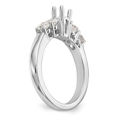 14K Weißgold Verlobungsring mit 5 Diamanten