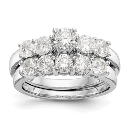 14K Weißgold Verlobungsring mit 5 Diamanten