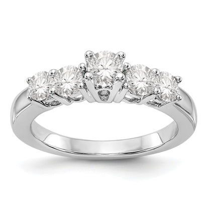 14K Weißgold Verlobungsring mit 5 Diamanten