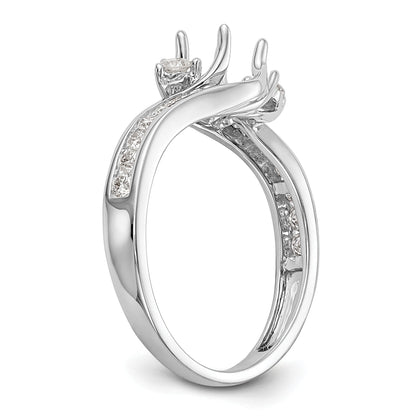 14K Weißgold Verlobungsring mit 3 simulierten Diamanten