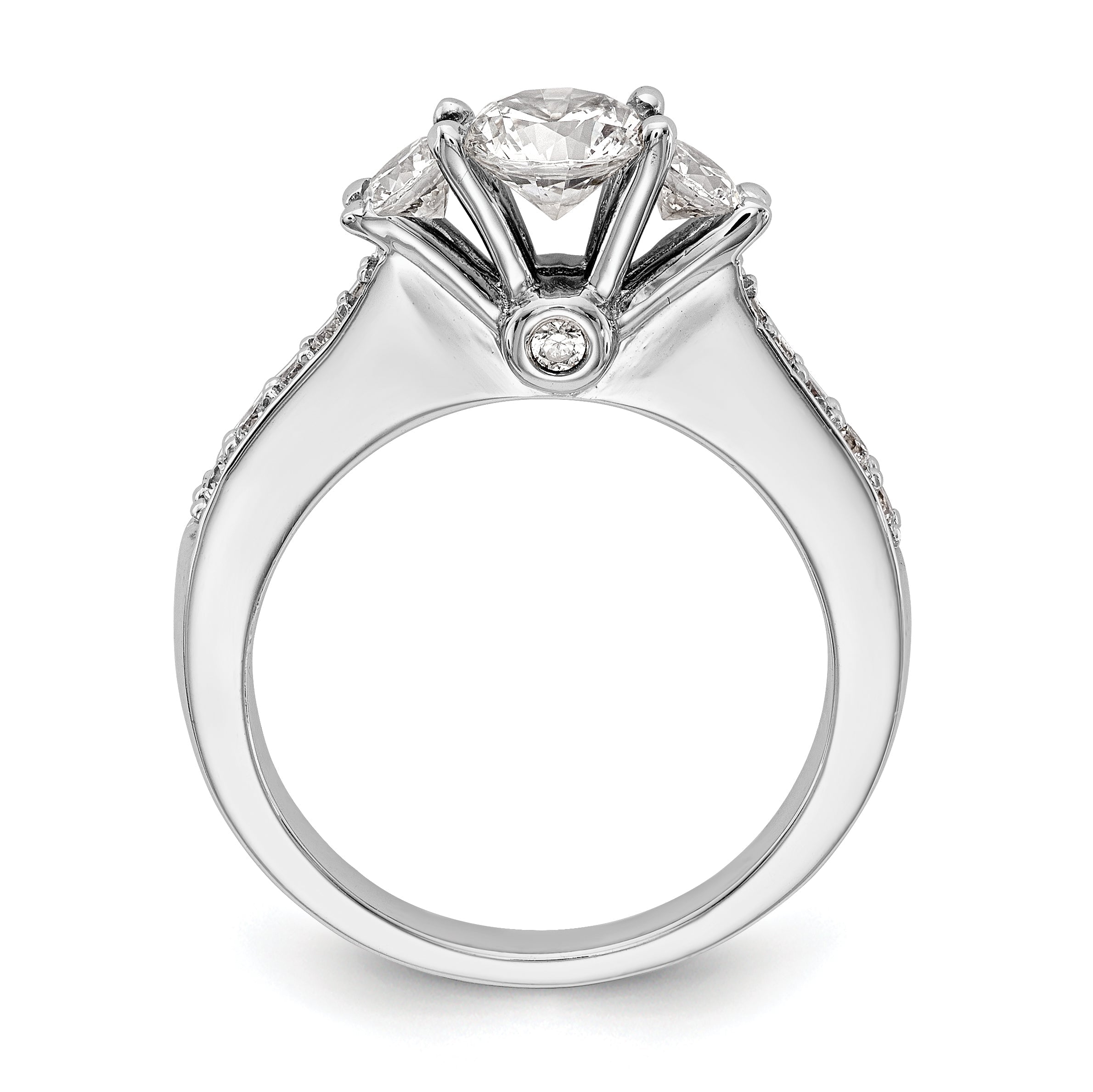 Verlobungsring aus 14K Weißgold mit 3 simulierten Diamanten