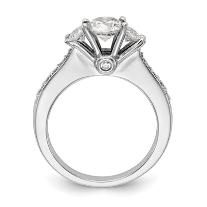 Verlobungsring aus 14K Weißgold mit 3 simulierten Diamanten
